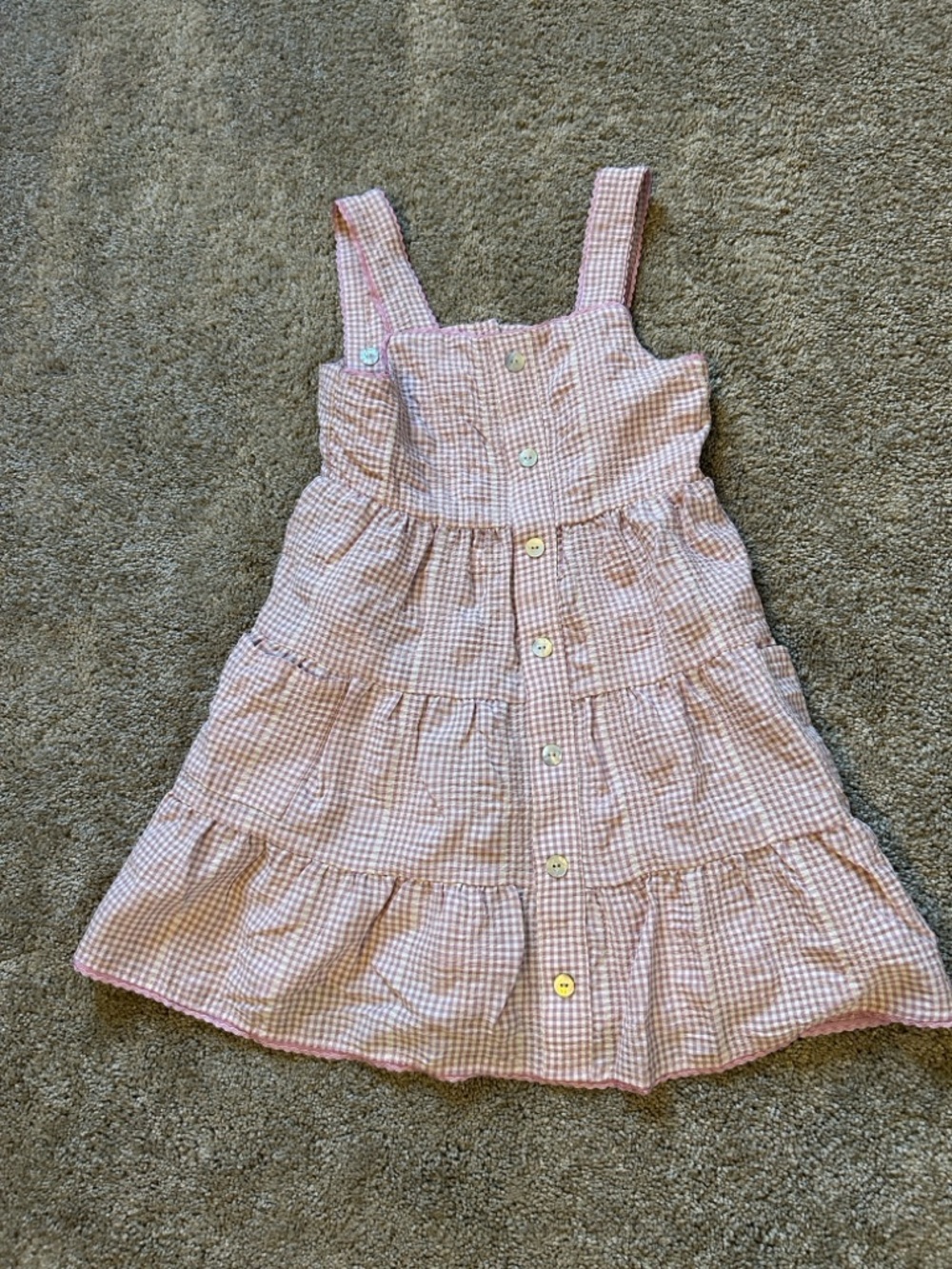 Lavender Gingham Button-Front Sundress